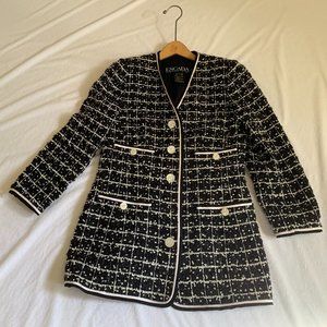 Escada black white wool tweed jacket EU 36 US 4 6